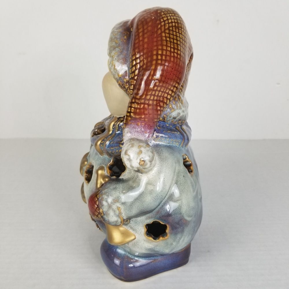 A Snowman and His Tree Ceramic Lamp - Picture 2 of 11